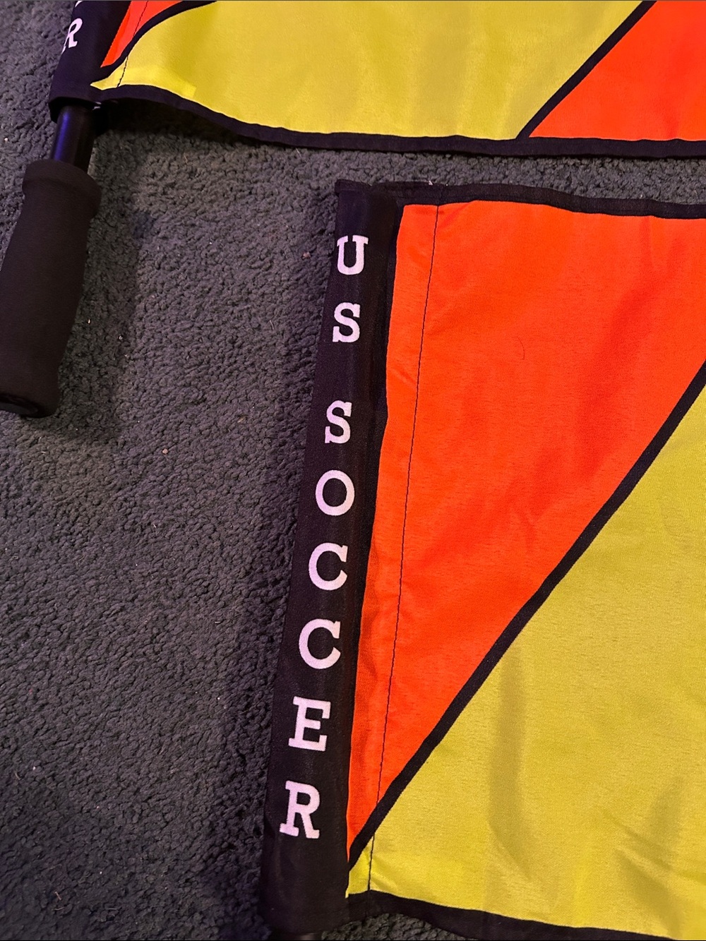US Soccer Set of 2 Dual-Color Referee Linesman Flags - Yellow & Orange - Picture 4 of 5